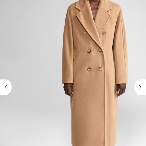 MaxMara Jackets & Blazers - Max Mara Icon Coat 12 Wool 101801 Camel Tan Trench Double Breasted Long Vintage